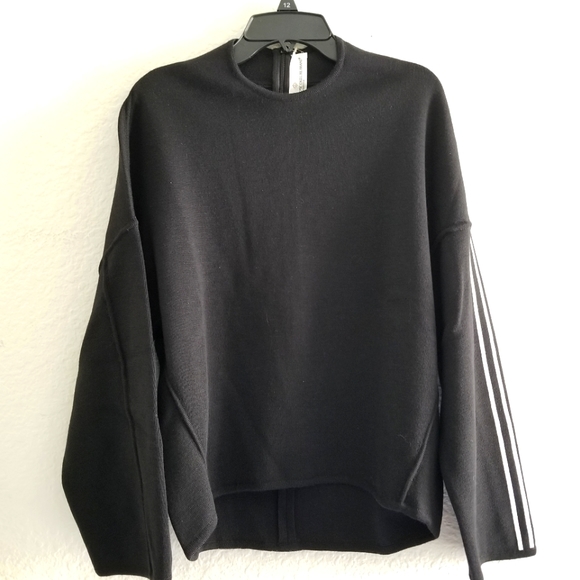 Golden Goose Tops - Golden Goose Cyan Striped Sleeve Wool Knitted Sweatshirt Size Small Black